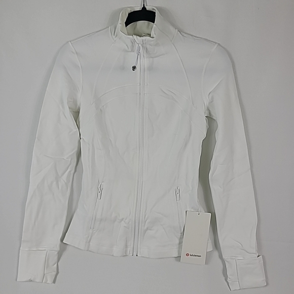 NWT Lululemon Women's Define Jacket Luon Size 4 Running Thumbholes White - Picture 1 of 9